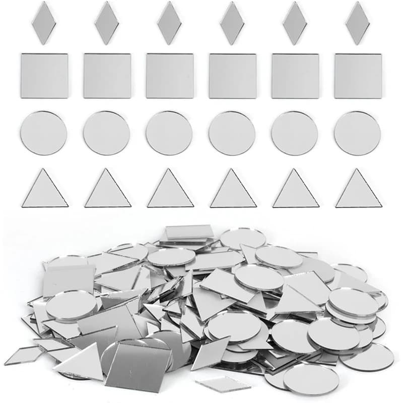 2.5cm Mixed Small Square Mosaic Mirror Wall Sticker Self-Adhesive DIY Acrylic Mirror Wall Sticker Home Decorative Mirror