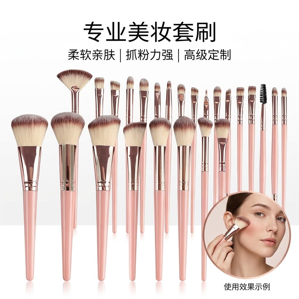 20 25 30 Piece Makeup Brush Set for Beginners, Complete Makeup Tool Kit