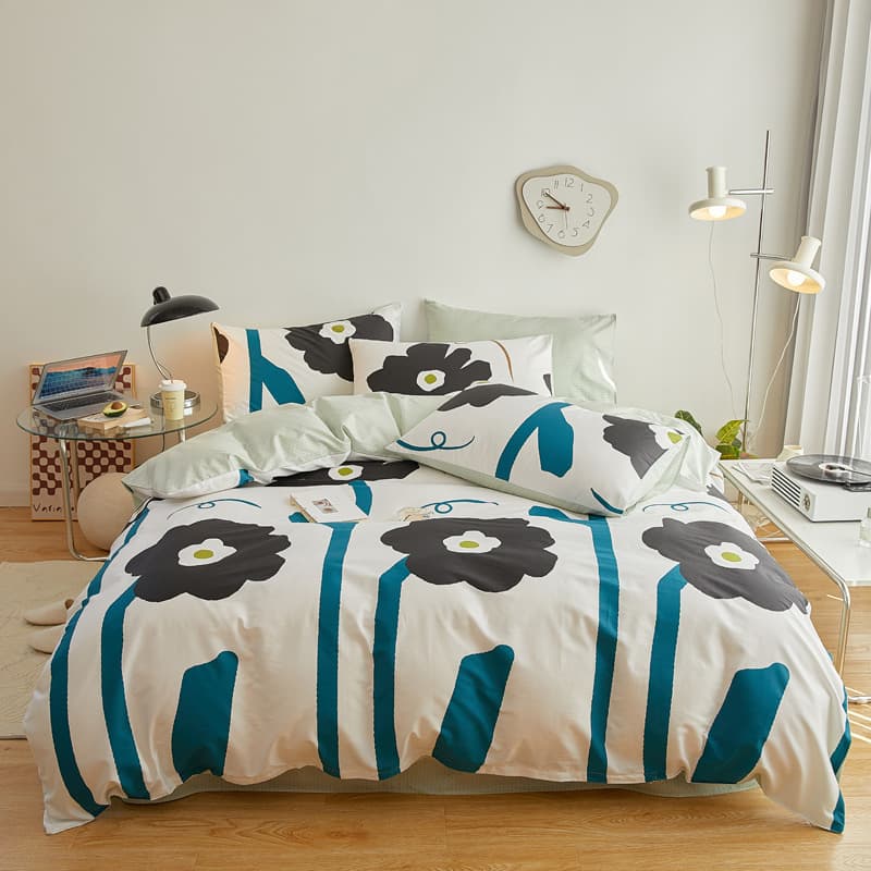 Rustic Style Bed Sheet Set 4-Piece Pure Cotton Quilt Cover Bedding Wholesale Suitable for Simple Elegant Style