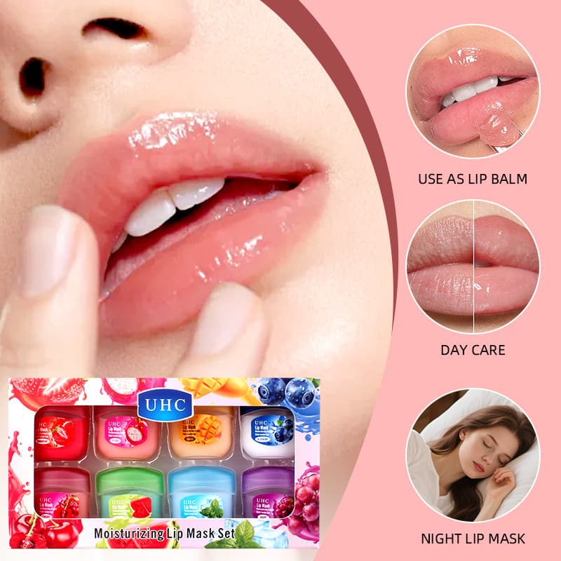 Foreign trade cross-border Vaseline lip balm women's moisturizing anti-dry cracking crystal frozen rose 7g lip balm lip mask set