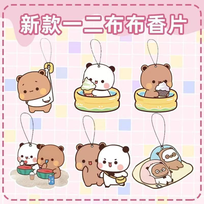 Yier Bubu Cartoon Scented Card Car Hanging Ornament Car Interior Air Freshener Home Closet Hanging Decoration Creative Car Charm