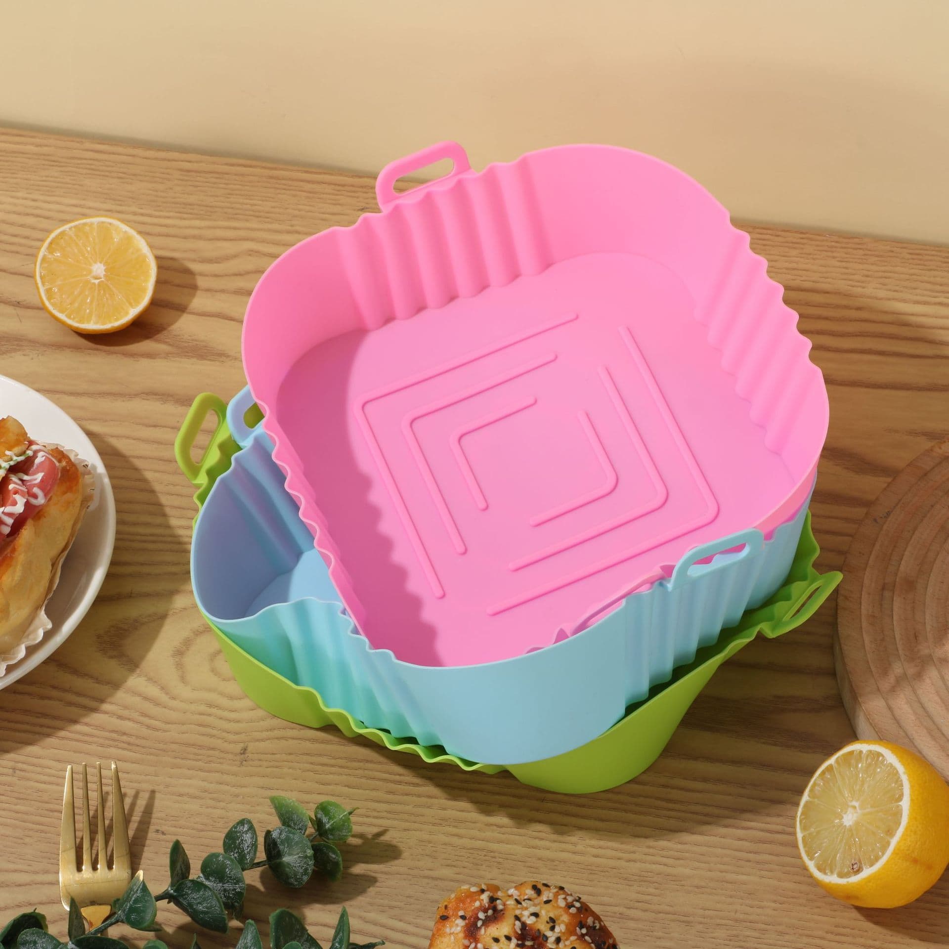 Silicone Air Fryer Mat Table Placemat Heat Insulation Anti-Scalding Anti-Slip Waterproof Dish Pot Bowl Cup Coaster
