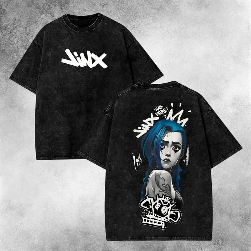 230g European Size Pure Cotton Arcane Jinx Unisex Fit Washed T-Shirt, Retro Gam