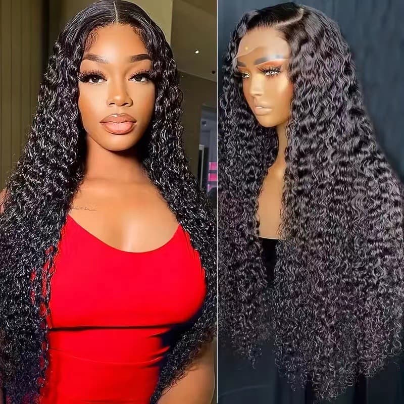 2024 Cross-Border African Small Curly Long Curly Wigs Front Lace Wig Synthetic Fiber Wig Cap Fashionable Natural