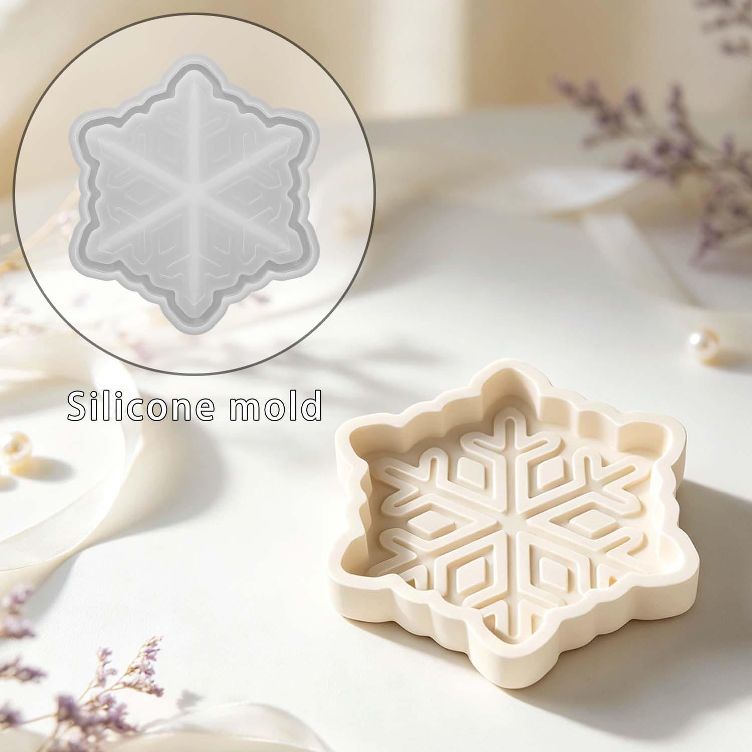 Proud Christmas snowflake storage tray silicone mold diy handmade soap plaster baking decorative ornament mold