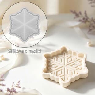 Sweet DIY Christmas Snowflake Storage Tray Silicone Mold Handmade Soap Plaster Baking Decoration Ornament Mold