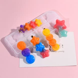 DIY Epoxy Resin Mold Multiple Styles Star Hair Clip Silicone Mold Hair Accessory Hair Clip Resin Jewelry Mold