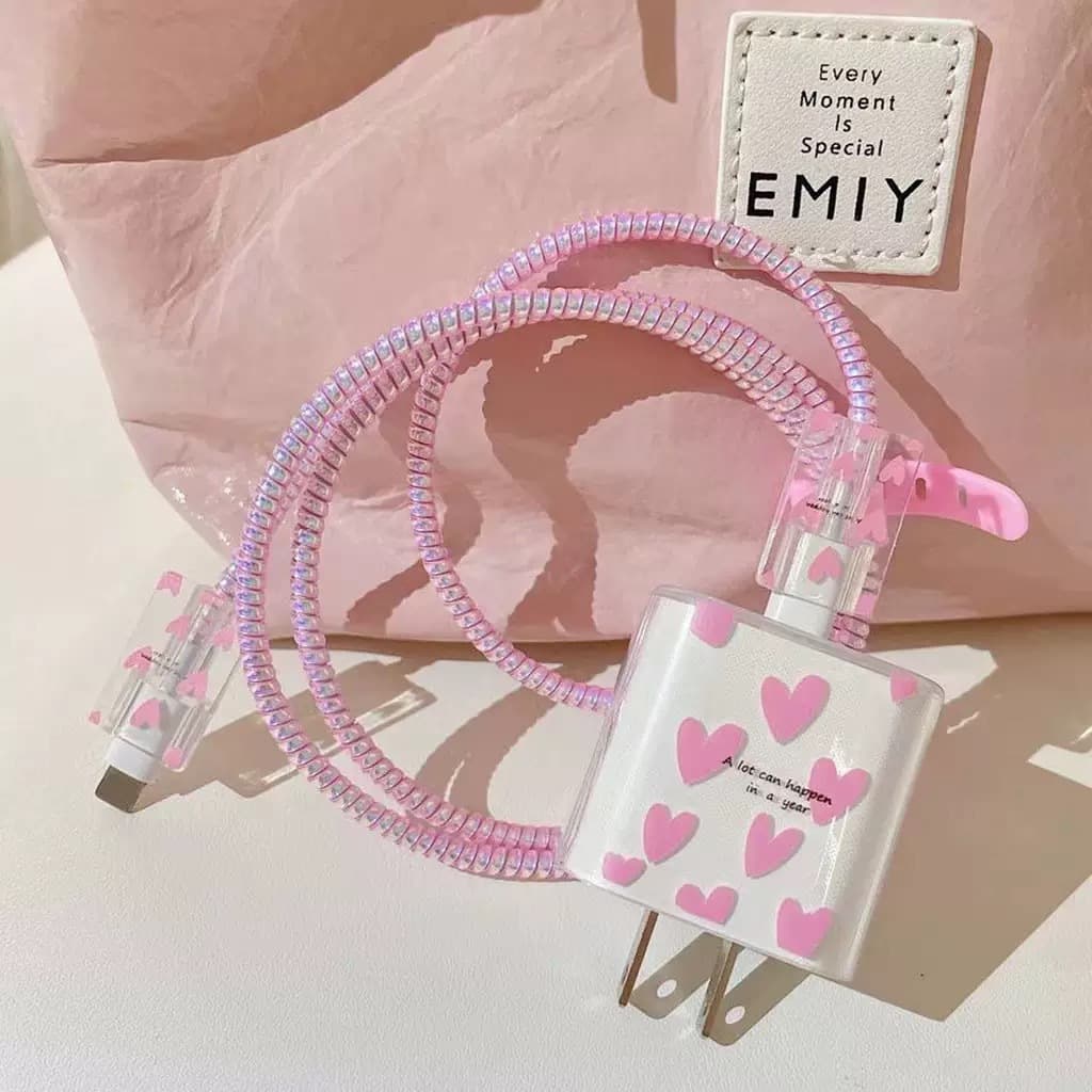 Love-Themed Data Cable Protective Cover 20W Suitable for Apple 17 iPhone 16 Pro Max Charger Protective Cover 13