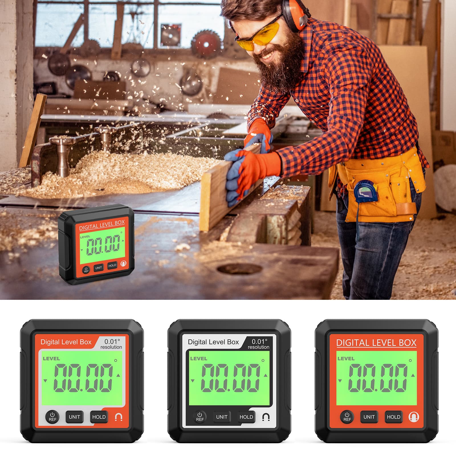 Digital Angle Finder, Inclinometer, Level, Angle Measurer, Magnetic 90-Degree Gauge, Digital Inclinometer