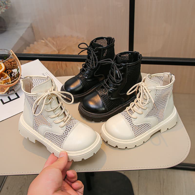 Children's Runway Boots, Boys' Black Martin Boots, Summer Girls' Sandals, Breathable Thin Style, Model Boys' Short Boots