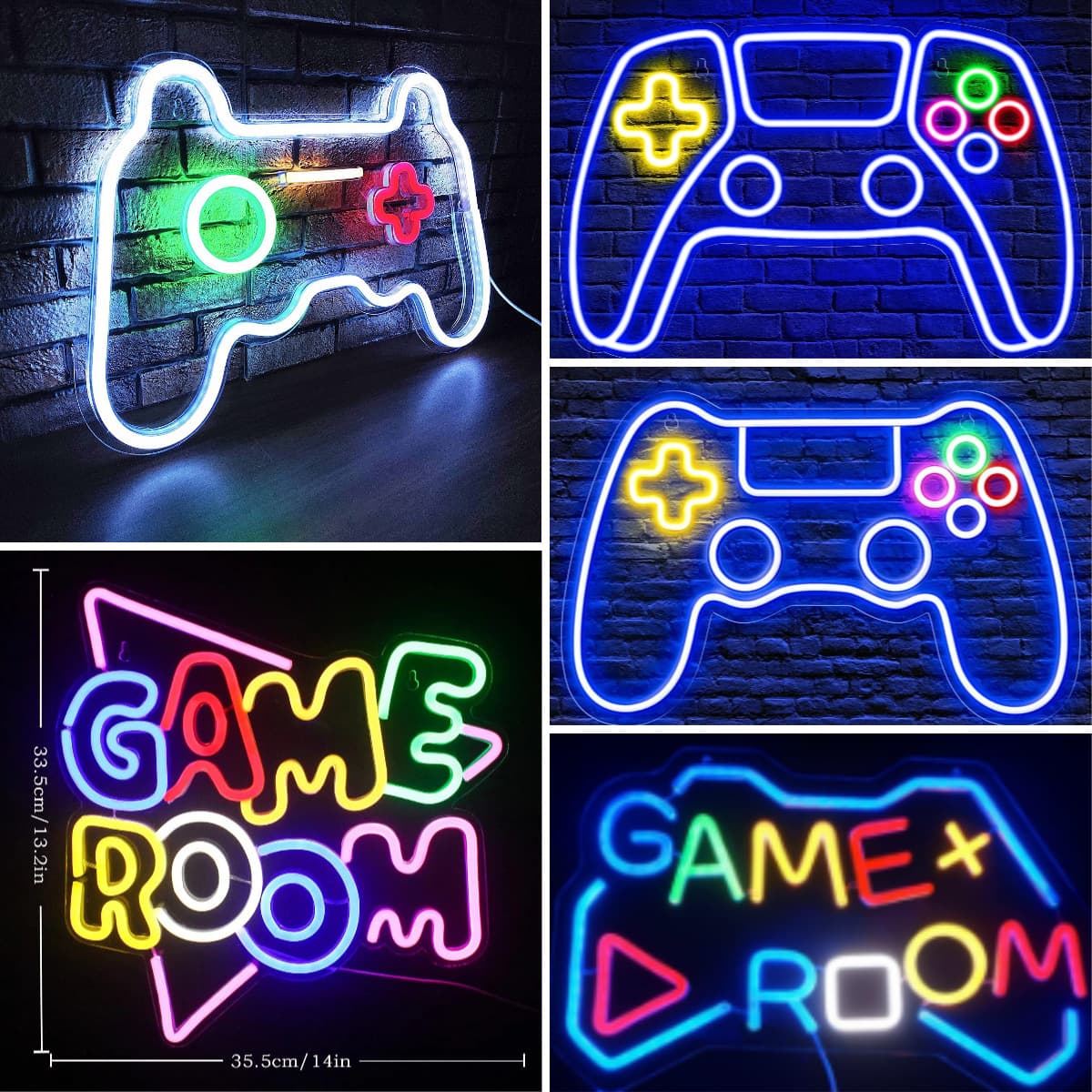 Amazon New LED Neon Game Controller Ambient Light Engraved Light Sign Entertainment Room Indoor Party Decoration