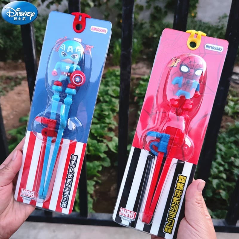 Marvel Kids Training Chopsticks 3-Stage Practice Chopsticks Baby Tableware 3D Spider-Man Learning Chopsticks