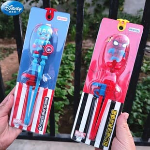 Marvel Kids Training Chopsticks 3-Stage Practice Chopsticks Baby Tableware 3D Spider-Man Learning Chopsticks