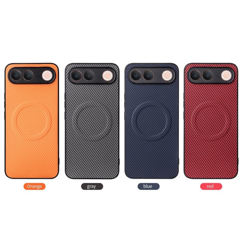 For vivo S2 5G/V80 Lite 5G Curved Screen Phone Case Carbon Fiber Texture Leather Protective Case Cross-border