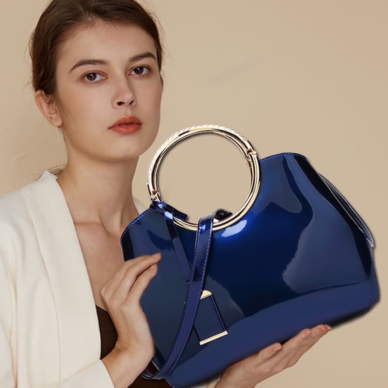 Women's Painted Glossy Surface Handbag Bride Wedding Handbag Ladies Single Shoulder Crossbody Structured Bag Guangzhou Wholesale