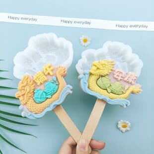Dragon Boat Festival Dragon Boat Shape Ice Cream Silicone Mold Cultural Creative Scenic Area DIY Ice Cream Popsicle Mold