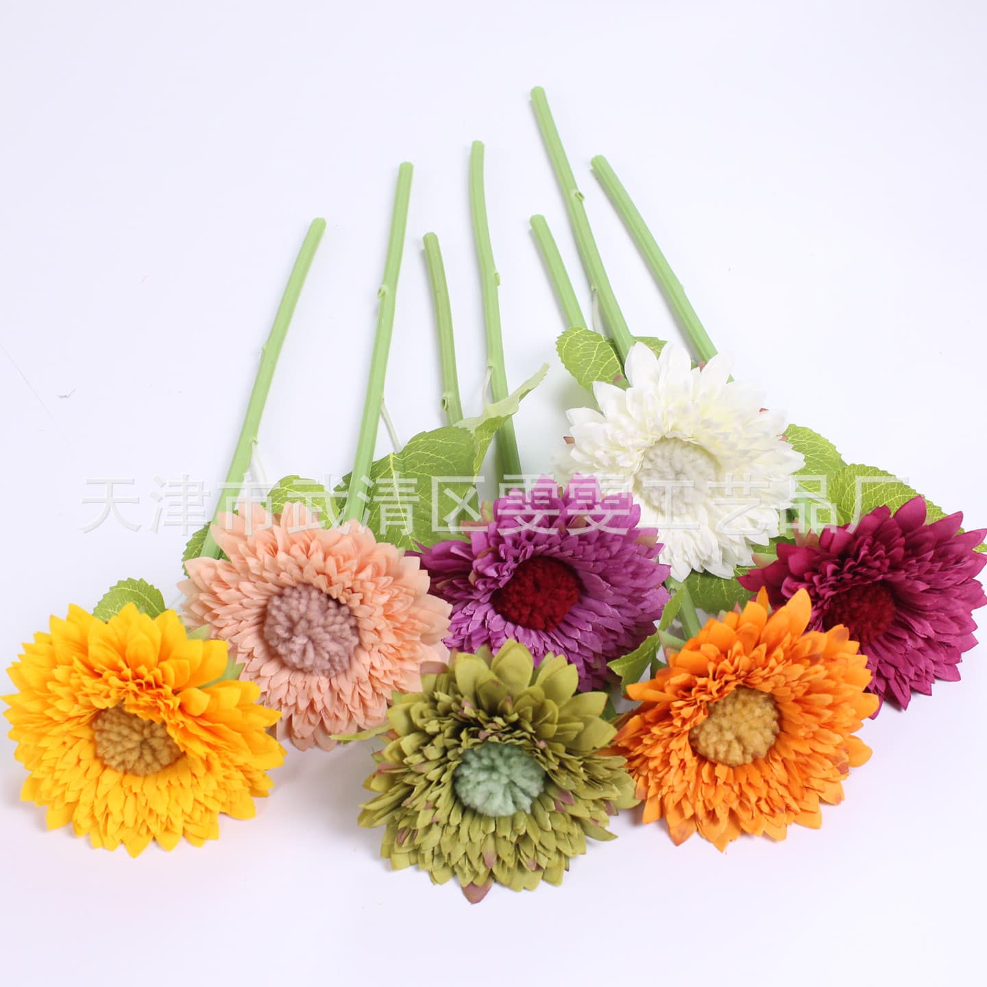 Teddy bear double sunflower simulation bouquet green plant wholesale wedding decoration home furnishings sunflower fake flower