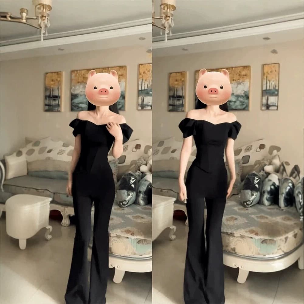 Sexy Black Off-Shoulder Short-Sleeve T-Shirt for Women, Summer French One-Shoulder Corset Waist-Tightening Going-Out Crop Top