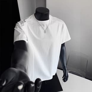 Men's Short Sleeve T-Shirt New Loose Round Neck Basic Tee Summer Fashion Casual Versatile Top Breathable Menswear