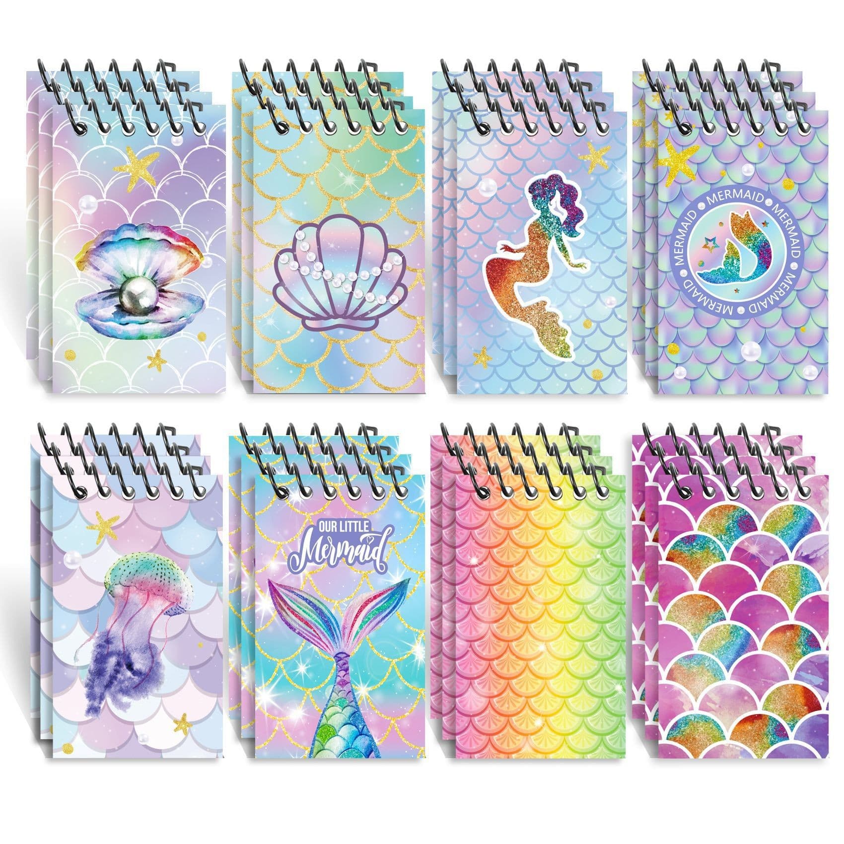 Amazon Cross Border Cute Cartoon Notepad Student Classroom Notebook A7 Mini Mermaid Spiral Coil