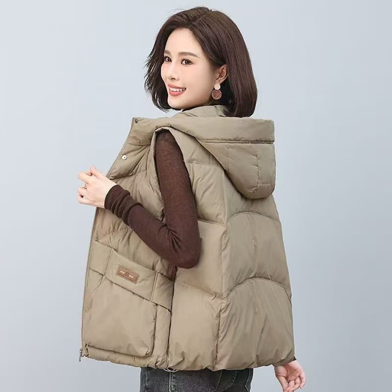 Down Vest for Women 2025 Autumn Winter New White Duck Down Thickened Stylish Middle-aged Mother Vest Jacket