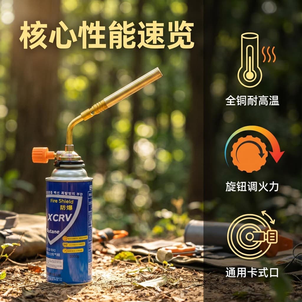 815 Portable Welding Torch Tool for Refrigerator Copper and Aluminum Pipe Welding, Charcoal Burning, Metal, Card-Type Spray