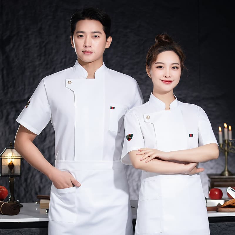 Chef Work Short Sleeve Shirt for Men Summer Hotel Cafeteria Baking Pastry Western Kitchen Uniform Women Kitchen Style