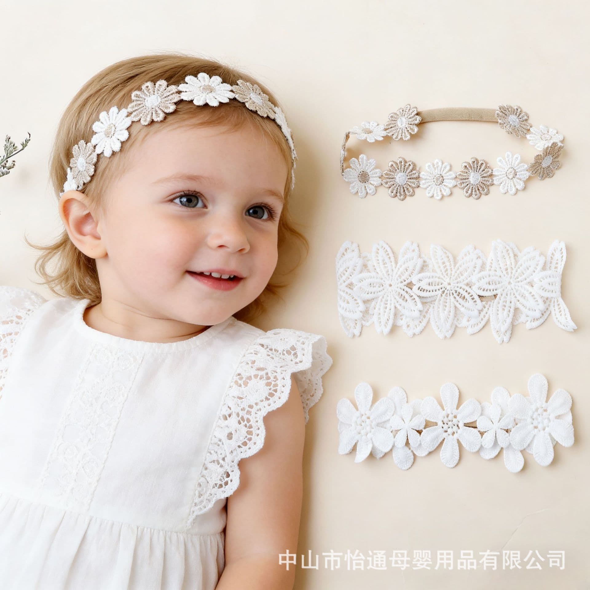 New baby hairband, handmade lace princess flower, baby girl hair accessories, cute accessories, headwear, door protector, thin section