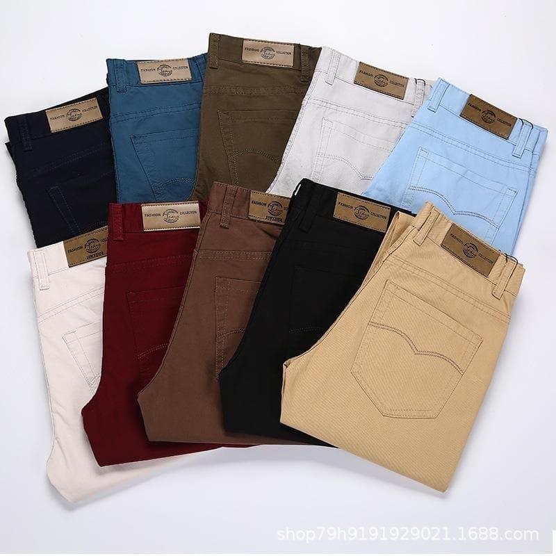 Men's Chinos Large Size Pants Cotton Trousers Casual Long Pants