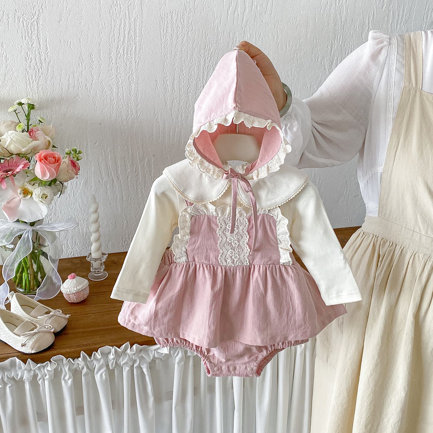 Baby carrier harem suit spring and autumn sweet princess style infant clothes autumn clothes baby girl autumn two-piece set