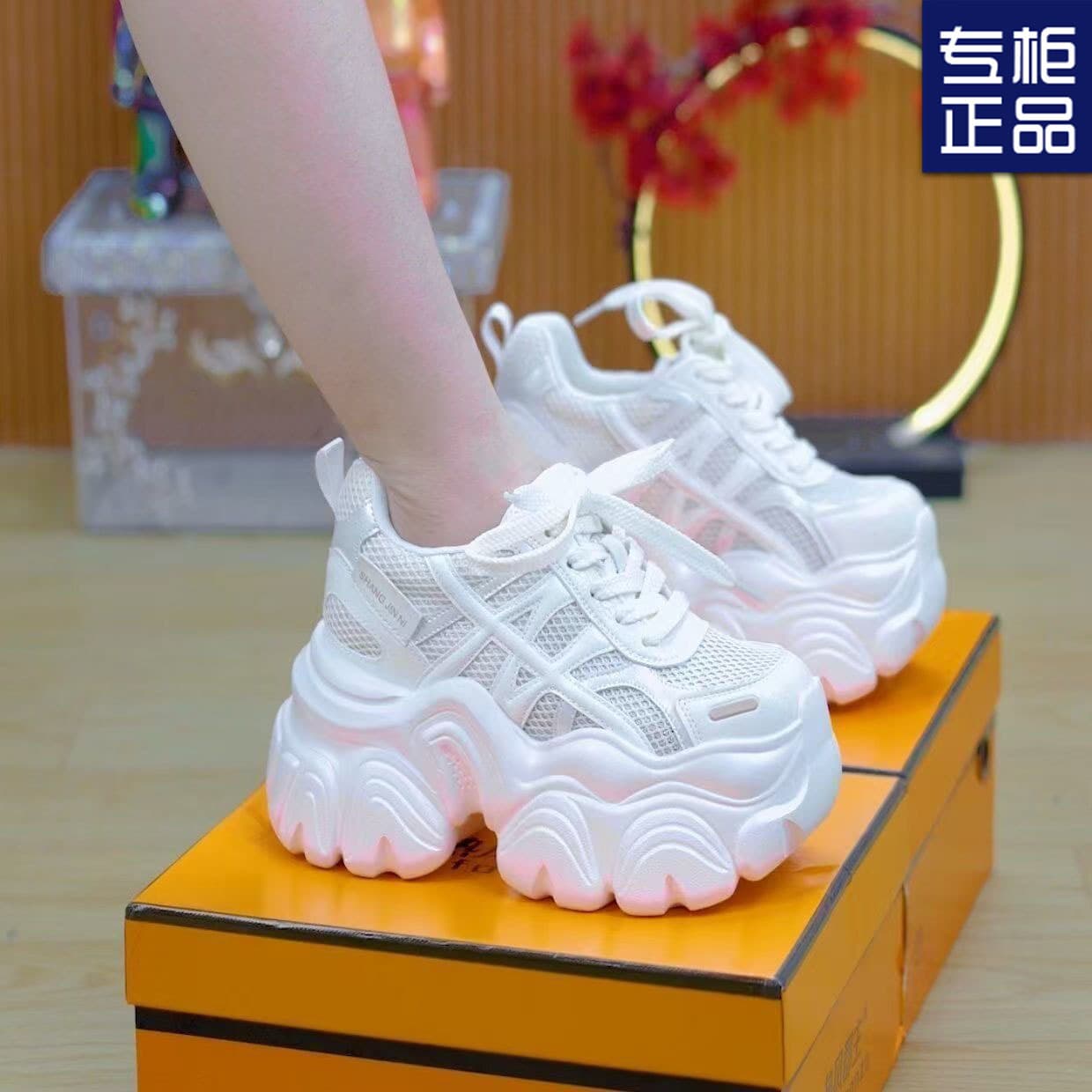 Dad Shoes for Women 2025 New Style Thick-Soled Ultra-High 9cm Breathable Height-Increasing Super Soft Waterproof Platform Women's Shoes for Autumn