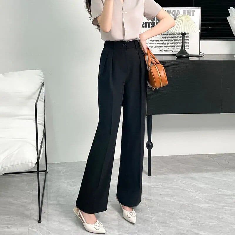 Spring and Summer Straight Leg Wide Leg Pants for Women, Versatile Slimming Suit Pants, Business Casual Formal Pants, Work Trousers