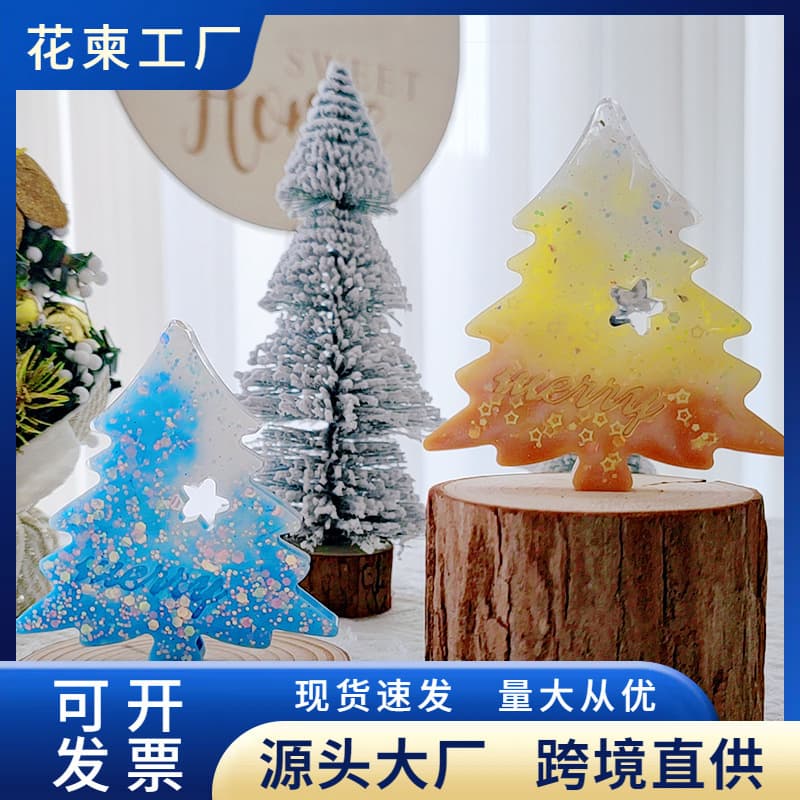 Wholesale Christmas Tree Mold Scented Candle Mold Christmas Decoration Ornament Pendant Silicone Mold
