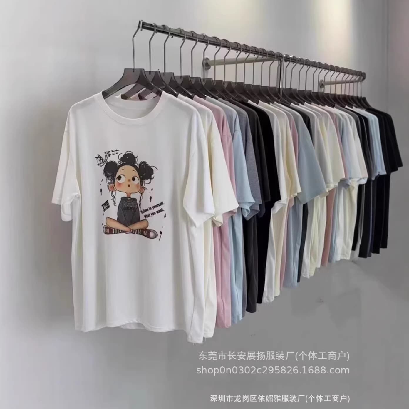 Large Panel Pure Cotton Women's Clothing Wholesale Summer New 1 Yuan Factory Direct Cheap Source Short Sleeve T-Shirt Women 1688 Network