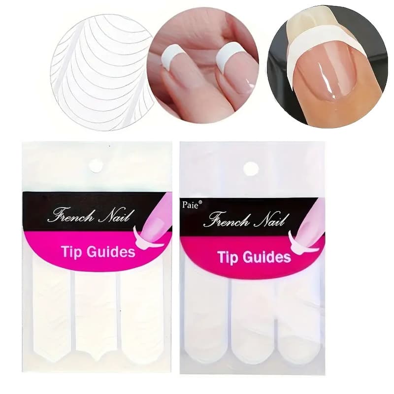 Nail Art French Tip Smile Sticker 3-in-1 Round White Nail Sticker Factory Direct 48