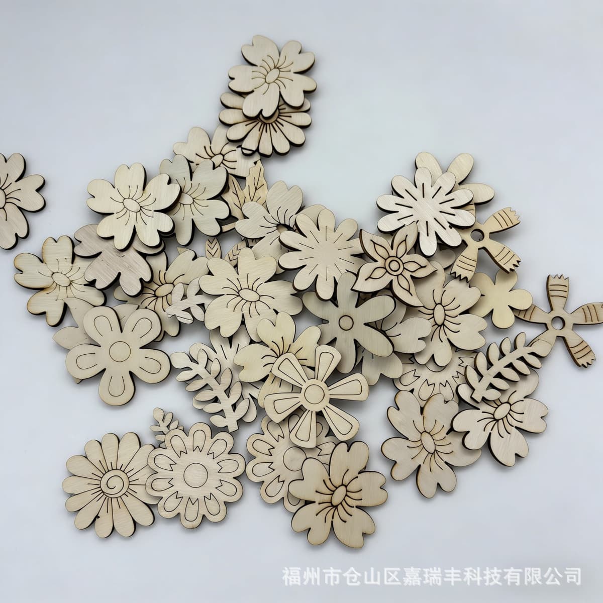 Cross-border Creative Wooden Flower Leaf Children's Painting Coloring DIY Craft Kindergarten Creative Materials Wholesale