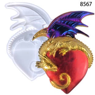 Love Heart Dragon Epoxy Mold DIY Wall Decoration Hanger Semi-3D Dragon Wings Love Heart Wall Hanger Silicone Mold