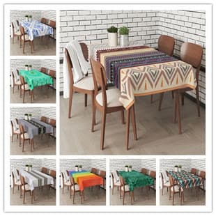 Amazon Cross-border Waterproof Tablecloth Dining Table Printed Simple Customizable Kitchen Pattern Home Digital Printed Tablecloth Round