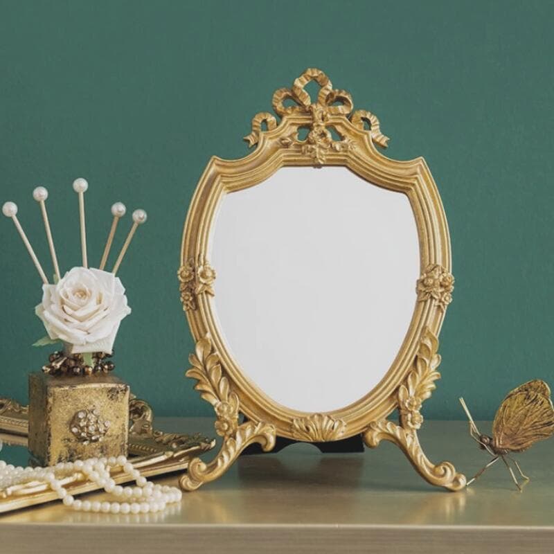 Handmade cross-border decorative mirrors for living rooms and bedrooms, light luxury French style tabletop display, special photo frames, wholesale, simple and high-end feel.