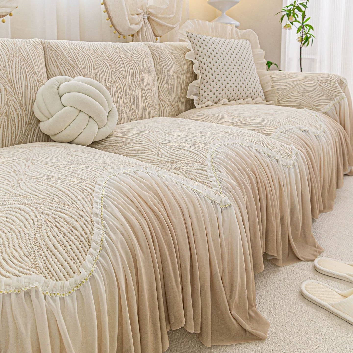 Ice Silk Cool Sofa Cover Cloth Summer 2026 New French Light Luxury Non-Slip Sofa Towel Full Piece Full Cover