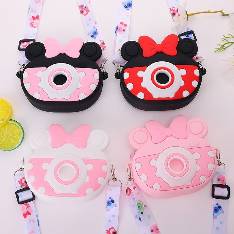 Mickey and Minnie Bags Cartoon Camera Coin Purse Children's Cute Rat Exterminator Pioneer Coin Purse Shoulder Messenger Bag