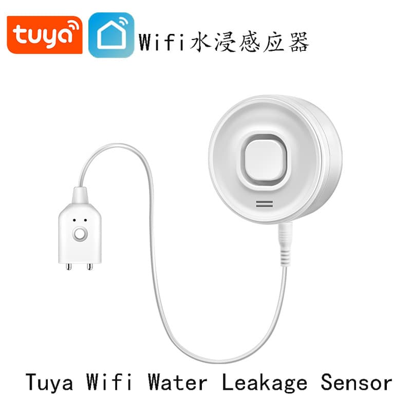 Cross-Border Tuya Graffiti Wifi Water Leakage Sensor Household Overflow Water Immersion Detector Kitchen Water-Sensitive Sound Alarm