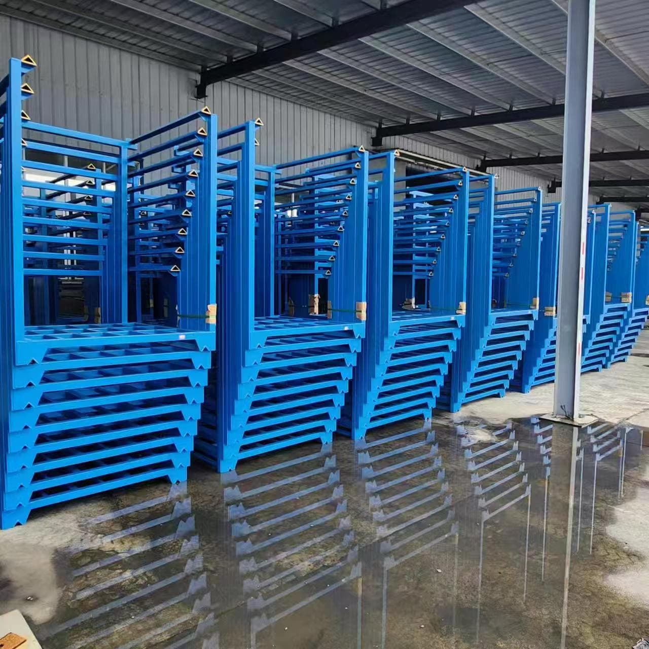 Galvanized or spray-painted metal stacking frames with 2-ton capacity, suitable for forklift/hydraulic cart use, factory direct sales
