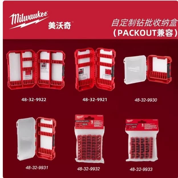 Milwaukee PACKOUT Drill Bit and Screwdriver Bit Storage Case for Bits, Drill Bits, and Parts