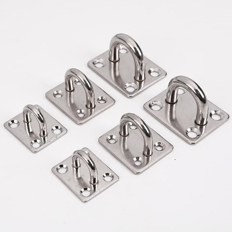 Ring fixing hooks, 304 square door hooks, sunshade sail accessories, marine hooks, marine eye plates, stainless steel fixing hooks.
