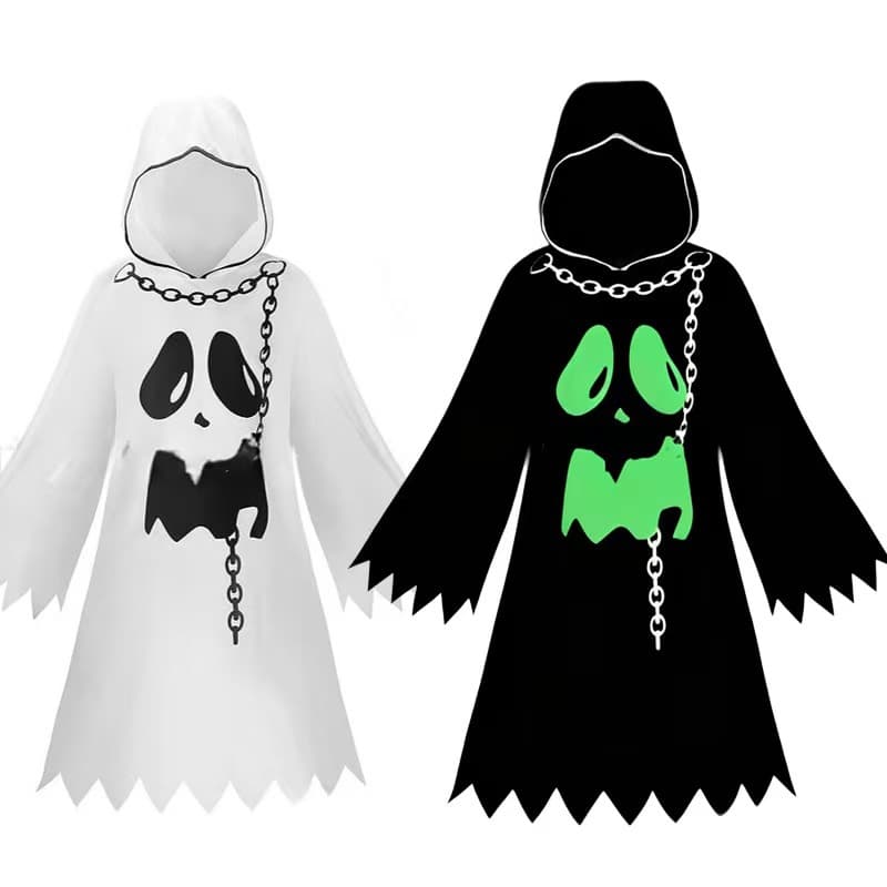 Halloween Kids Ghost Cape White Ghost Cape Cosplay Theme Party Costume