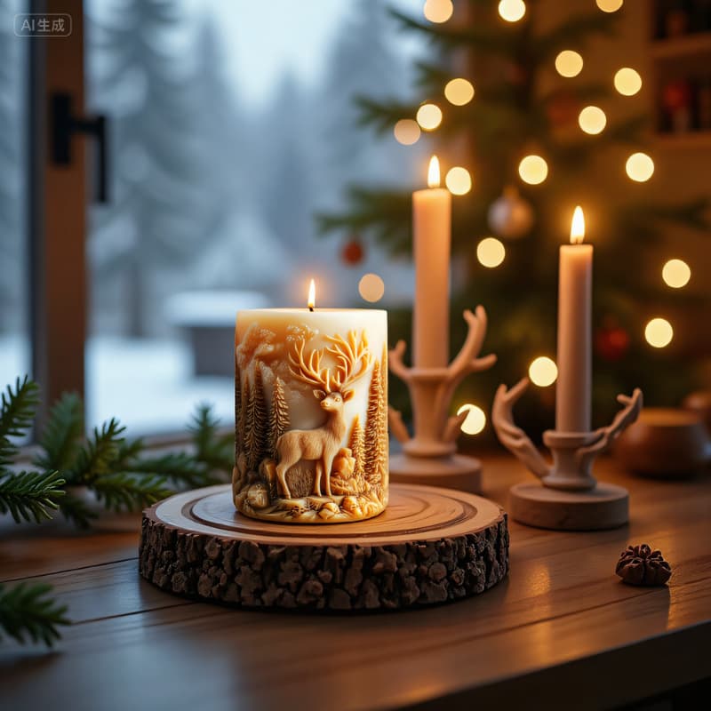 Sanxin Deer Forest Aromatherapy Candle Silicone Mold DIY Creative Forest Elk 3D Candle Silicone Mold