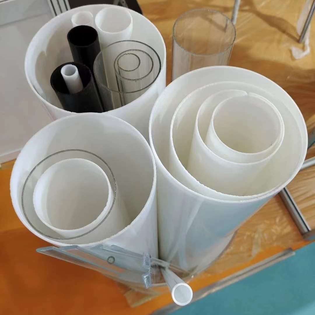 Factory sales 10-50mm transparent acrylic organic glass tube decorative craft lighting transparent opal hard tubes