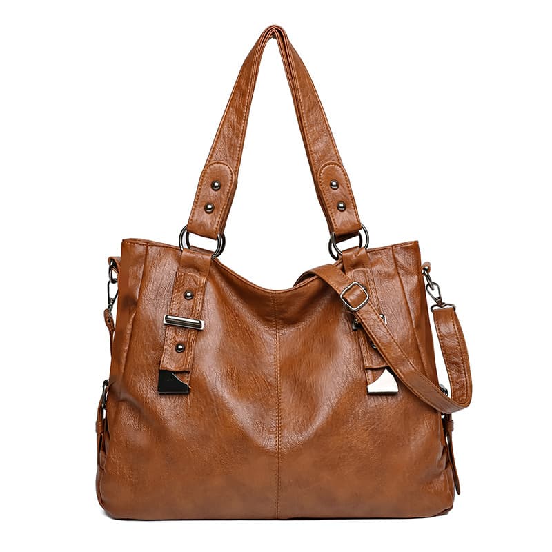 Cross-Border Foreign Trade Bag Women's New Middle-Aged Fashion Women's Bag Simple Popular Soft Leather Women's Casual Shoulder Tote Bag