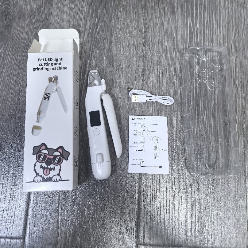 New Cat Nail Clipper, Dog Nail Clipper with LED Light, 2-in-1 Clipper and Grinder, Digital Nail Clipper, Anti-Splash